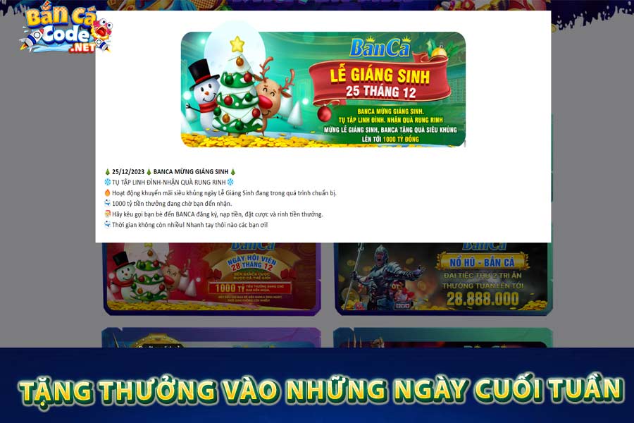 Tặng thưởng vào những ngày cuối tuần